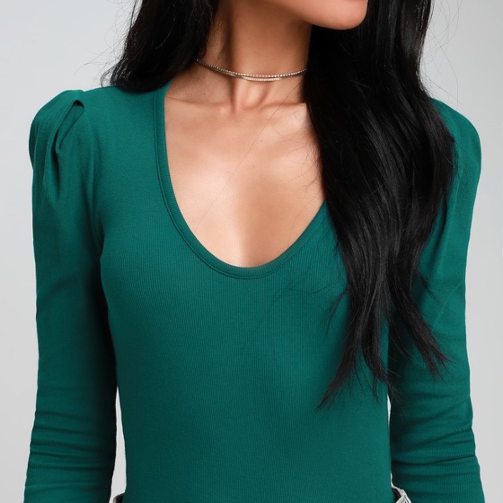 Free People Long Sleeve Top - Teal Green